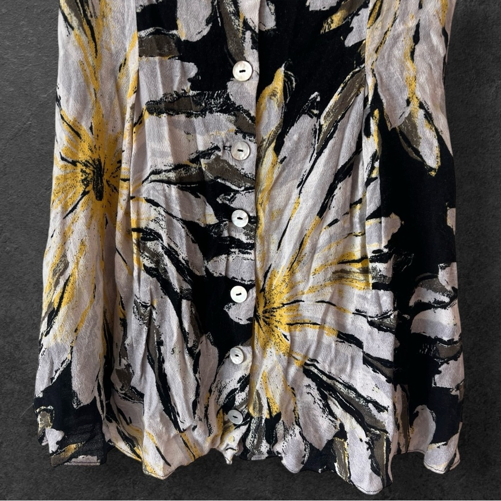 Free People Floral Tie-Shoulder Tropical Summer Mini Button Front Dress Size S - Picture 6 of 11